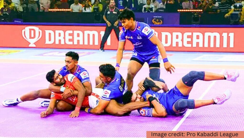 Pro Kabaddi League Season 11: हरियाणा स्टीलर्स ने गुजरात जायंट्स को 39-23 से दी करारी शिकस्त image credit: Pro Kabaddi League